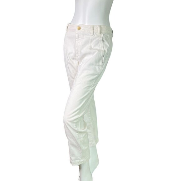 BRUNELLO CUCINELLI White Denim Cropped Jeans Pants $1200 Size USA 6